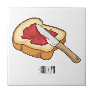 Afbeelding van Brood- en jam-cartoon Tegeltje