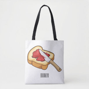 Afbeelding van Brood- en jam-cartoon Tote Bag