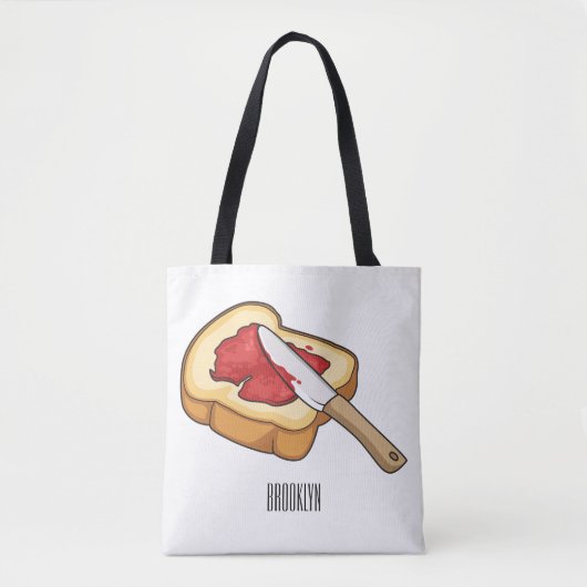 Afbeelding van Brood- en jam-cartoon Tote Bag (Voorkant)