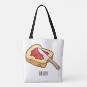 Afbeelding van Brood- en jam-cartoon Tote Bag (Achterkant)