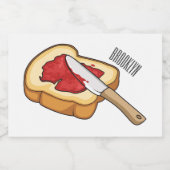 Afbeelding van Brood- en jam-cartoon Voedselcontainer Etiket (Enkel label)