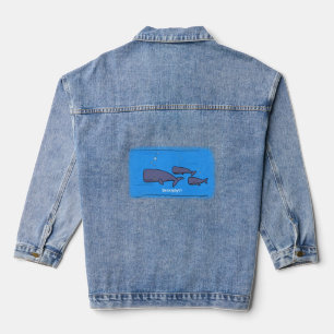 Afbeelding van cartoon die over de ute migreert denim jacket