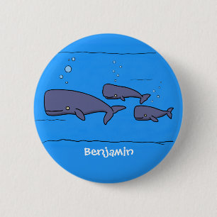 Afbeelding van cartoon die over de ute migreert ronde button 5,7 cm