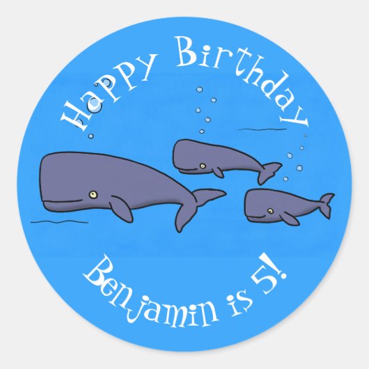 Afbeelding van cartoon die over de ute migreert ronde sticker (Voorkant)