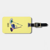 Afbeelding van cartoon in kamer en muis bagagelabel (Voorkant horizontaal)