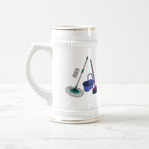 Afbeelding van cartoon in kamer en muis bierpul