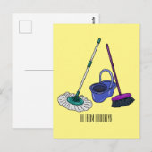 Afbeelding van cartoon in kamer en muis briefkaart (Voorkant / Achterkant)