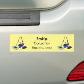 Afbeelding van cartoon in kamer en muis bumpersticker (Op auto)