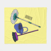 Afbeelding van cartoon in kamer en muis fleece deken (Voorkant (Horizontaal))