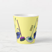 Afbeelding van cartoon in kamer en muis latte mok (Voorkant)