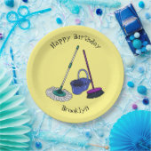 Afbeelding van cartoon in kamer en muis papieren bordje (Feest)