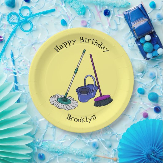 Afbeelding van cartoon in kamer en muis papieren bordje (Feest)