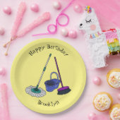 Afbeelding van cartoon in kamer en muis papieren bordje (Feest)