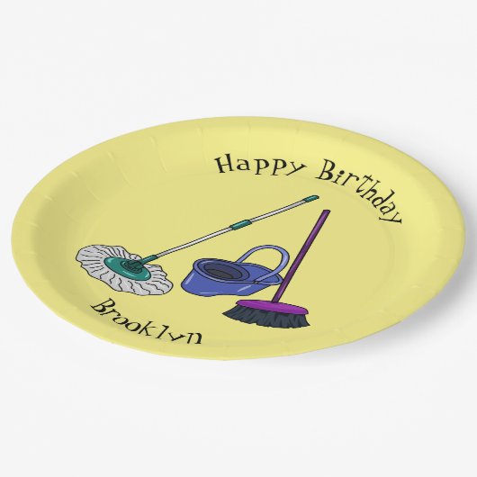 Afbeelding van cartoon in kamer en muis papieren bordje (Gekanteld)