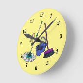 Afbeelding van cartoon in kamer en muis ronde klok (Hoek)