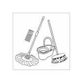 Afbeelding van cartoon in kamer en muis rubberstempel (Afrduk)