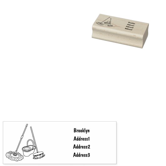 Afbeelding van cartoon in kamer en muis rubberstempel (Gestempeld)