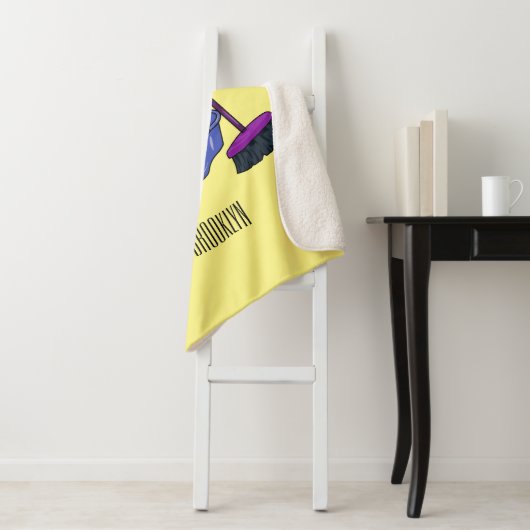 Afbeelding van cartoon in kamer en muis sherpa deken (In situ)