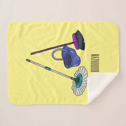 Afbeelding van cartoon in kamer en muis sherpa deken (Voorkant (horizontaal))