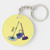 Afbeelding van cartoon in kamer en muis sleutelhanger (Achterkant)