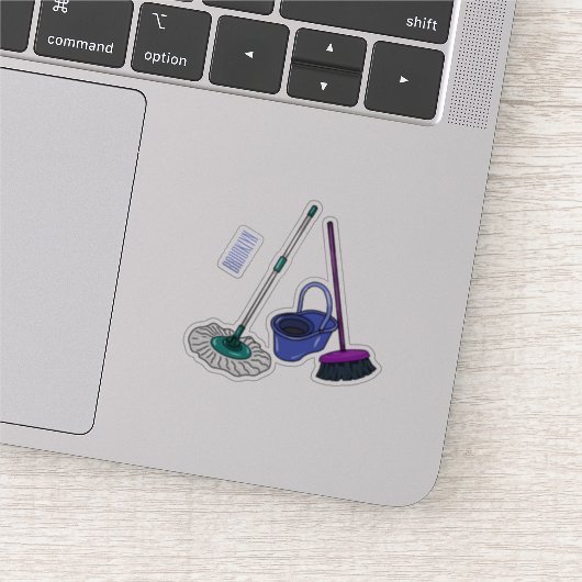 Afbeelding van cartoon in kamer en muis sticker (Detail)