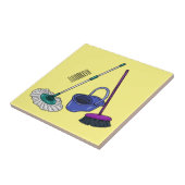 Afbeelding van cartoon in kamer en muis tegeltje (Zijkant)