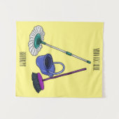 Afbeelding van cartoon in kamer en muis wandkleed (Voorkant (horizontaal))