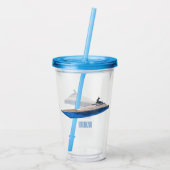 Afbeelding van cartoon op jacht acryl drinkbeker (Achterkant)