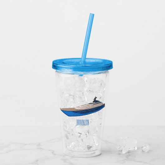 Afbeelding van cartoon op jacht acryl drinkbeker (Achterkant ijs)