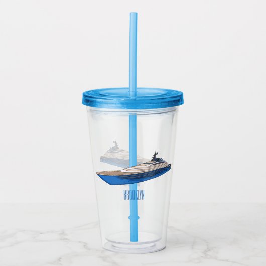 Afbeelding van cartoon op jacht acryl drinkbeker (Voorkant)