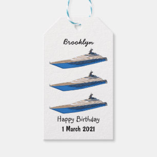 Afbeelding van cartoon op jacht cadeaulabel