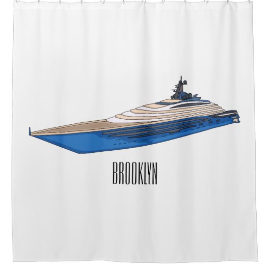 Afbeelding van cartoon op jacht douchegordijn (Voorkant)