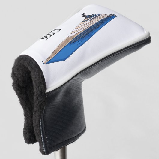 Afbeelding van cartoon op jacht golfheadcover (3/4 voorkant)
