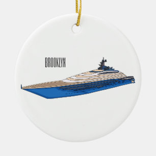 Afbeelding van cartoon op jacht keramisch ornament