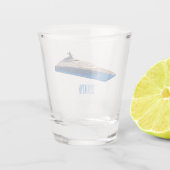 Afbeelding van cartoon op jacht shot glas (Achterkant)