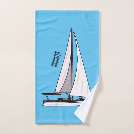 Afbeelding van cartoon per boot bad handdoek (Handdoek)