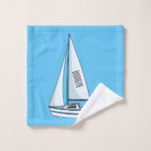 Afbeelding van cartoon per boot bad handdoek (Wasdoekje)