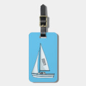 Afbeelding van cartoon per boot bagagelabel (Voorkant verticaal)