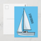 Afbeelding van cartoon per boot briefkaart (Voorkant / Achterkant)