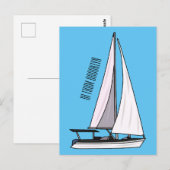 Afbeelding van cartoon per boot briefkaart (Voorkant / Achterkant)