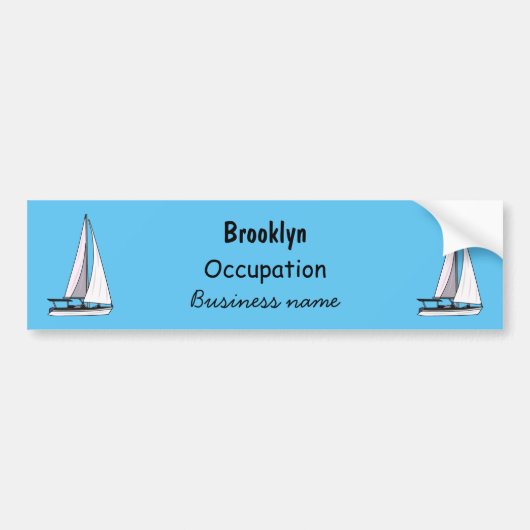 Afbeelding van cartoon per boot bumpersticker (Voorkant)