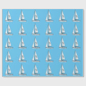 Afbeelding van cartoon per boot cadeaupapier (Vlak)