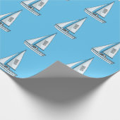 Afbeelding van cartoon per boot cadeaupapier (Hoek)
