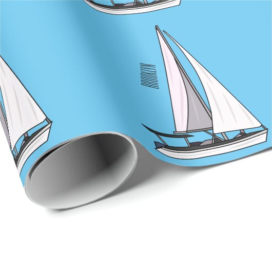 Afbeelding van cartoon per boot cadeaupapier (Rol Hoek)