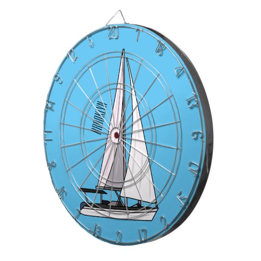 Afbeelding van cartoon per boot dartbord (Voorkant Rechts)
