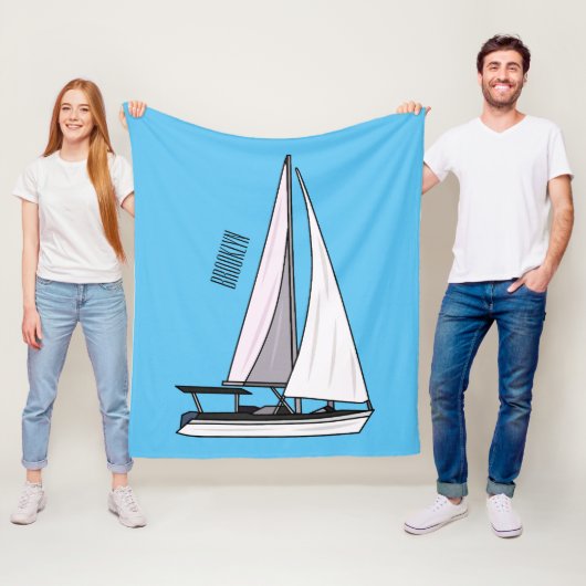 Afbeelding van cartoon per boot fleece deken (In situ)