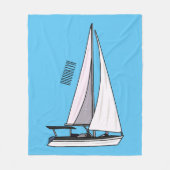 Afbeelding van cartoon per boot fleece deken (Voorkant)