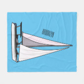 Afbeelding van cartoon per boot fleece deken (Voorkant (Horizontaal))