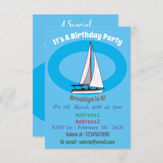 Afbeelding van cartoon per boot kaart (Voorkant / Achterkant)