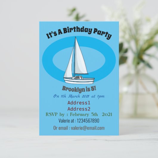 Afbeelding van cartoon per boot kaart (Staand voorkant)